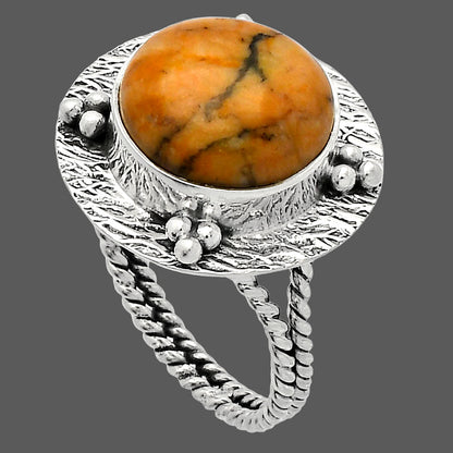 Natural Honey Dendritic Opal Ring size-9 R-1722 SDR229935