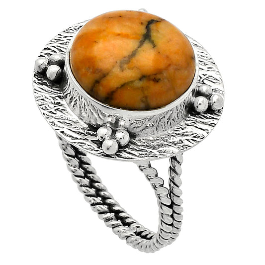 Natural Honey Dendritic Opal Ring size-9 R-1722 SDR229935