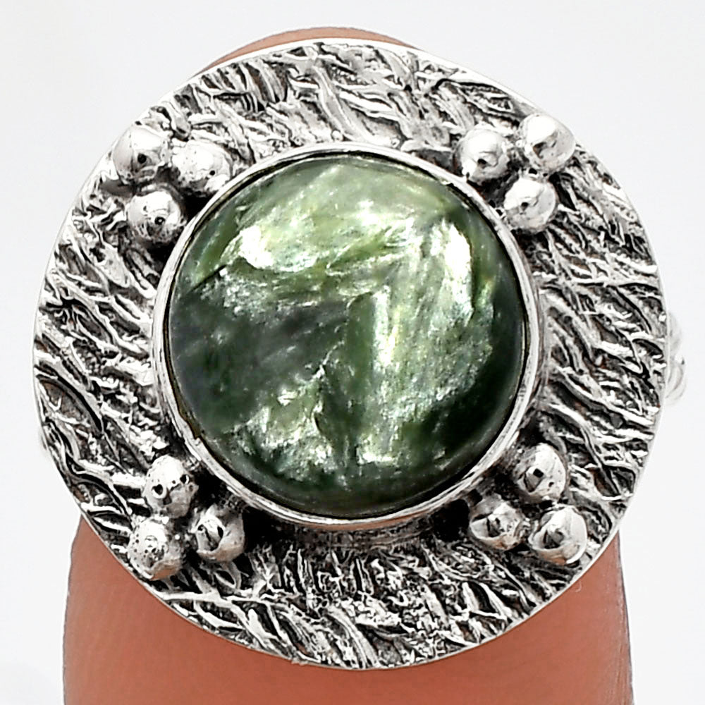 Natural Russian Seraphinite Ring size-7 R-1722 SDR229940