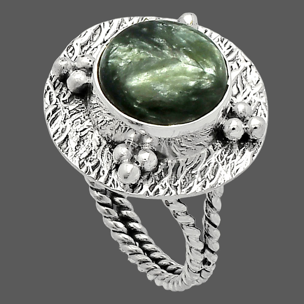 Natural Russian Seraphinite Ring size-7 R-1722 SDR229940
