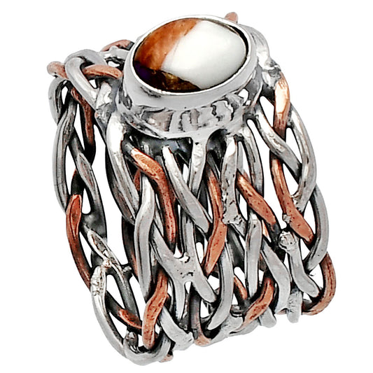 Two Tone - Spiny Oyster Turquoise Ring size-5.5 R-1589 SDR229963