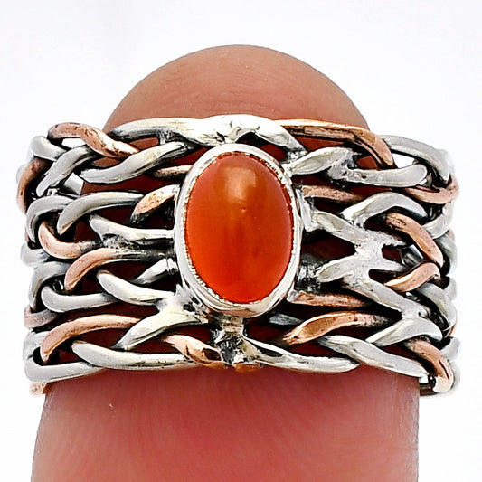 Two Tone - Natural Carnelian Ring size-6.5 R-1589 SDR229983