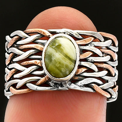 Two Tone - Natural Serpentine Ring size-6.5 R-1589 SDR229992