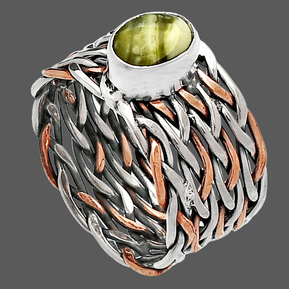 Two Tone - Natural Serpentine Ring size-6.5 R-1589 SDR229992
