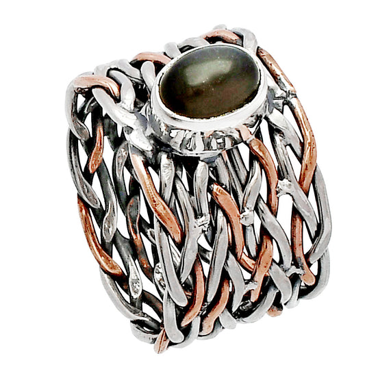 Two Tone - Natural Gray Moonstone Ring size-5.5 R-1589 SDR230019