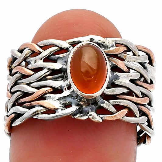 Two Tone - Natural Carnelian Ring size-7.5 R-1589 SDR230023