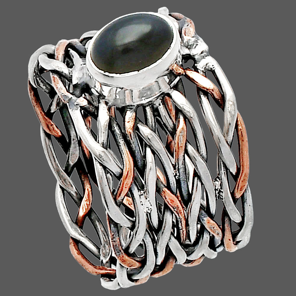 Two Tone - Natural Gray Moonstone Ring size-6.5 R-1589 SDR230029