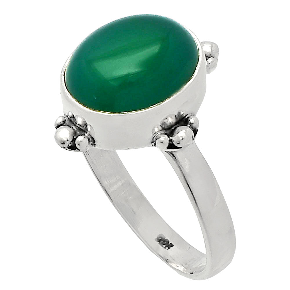 Natural Green Onyx Ring size-9.5 R-1119 SDR230060