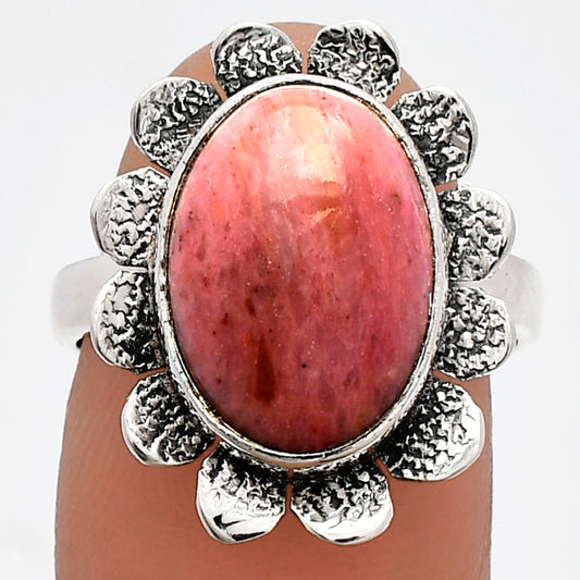 Natural Pink Tulip Quartz Ring size-7.5 R-1241 SDR230072