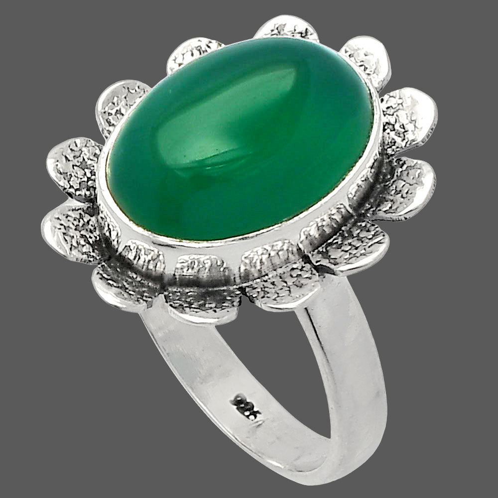 Natural Green Onyx Ring size-8.5 R-1241 SDR230074