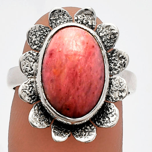 Natural Pink Tulip Quartz Ring size-7.5 R-1241 SDR230075