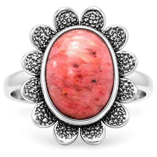 Natural Pink Tulip Quartz Ring size-8 R-1241 SDR230076