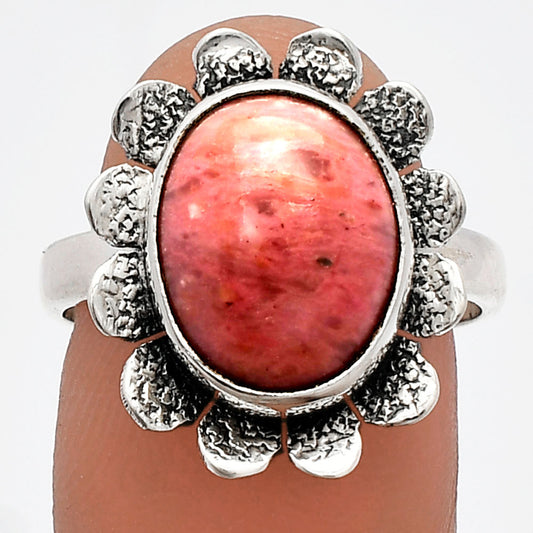 Natural Pink Tulip Quartz Ring size-8 R-1241 SDR230076