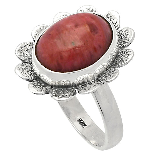 Natural Pink Tulip Quartz Ring size-8 R-1241 SDR230076