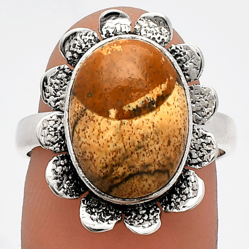 Natural Picture Jasper Ring size-7.5 R-1241 SDR230081
