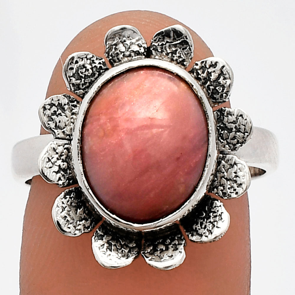 Natural Pink Tulip Quartz Ring size-8 R-1241 SDR230084