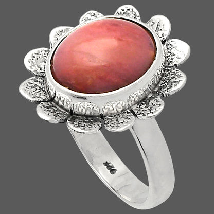 Natural Pink Tulip Quartz Ring size-8 R-1241 SDR230084