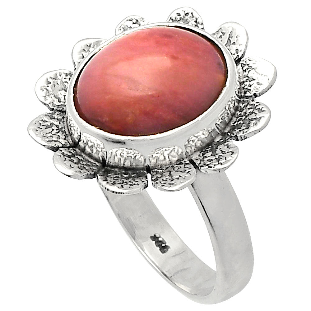 Natural Pink Tulip Quartz Ring size-8 R-1241 SDR230084
