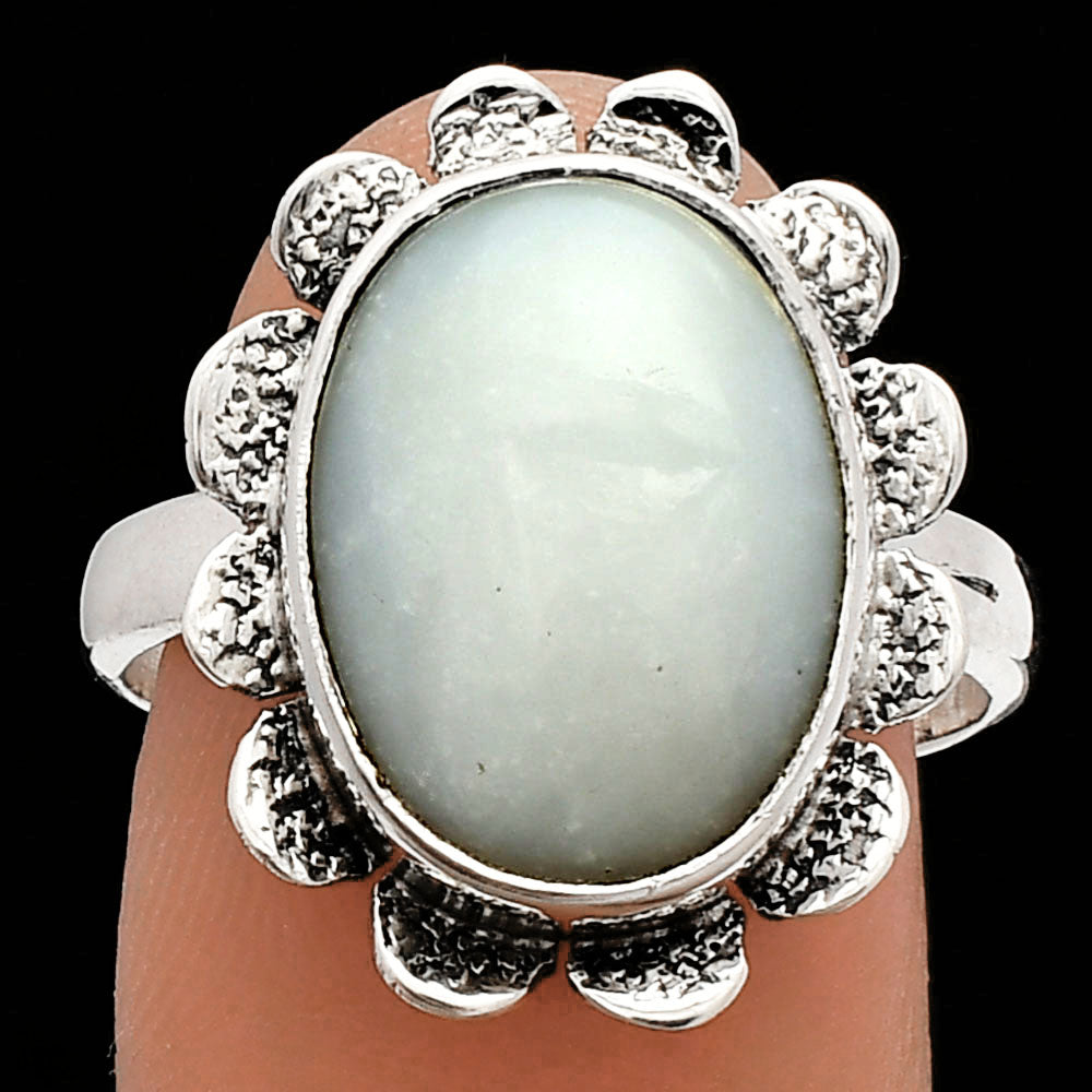 Natural White Opal Ring size-8.5 R-1241 SDR230086