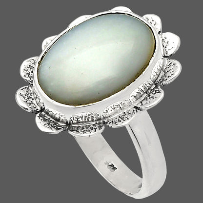 Natural White Opal Ring size-8.5 R-1241 SDR230086