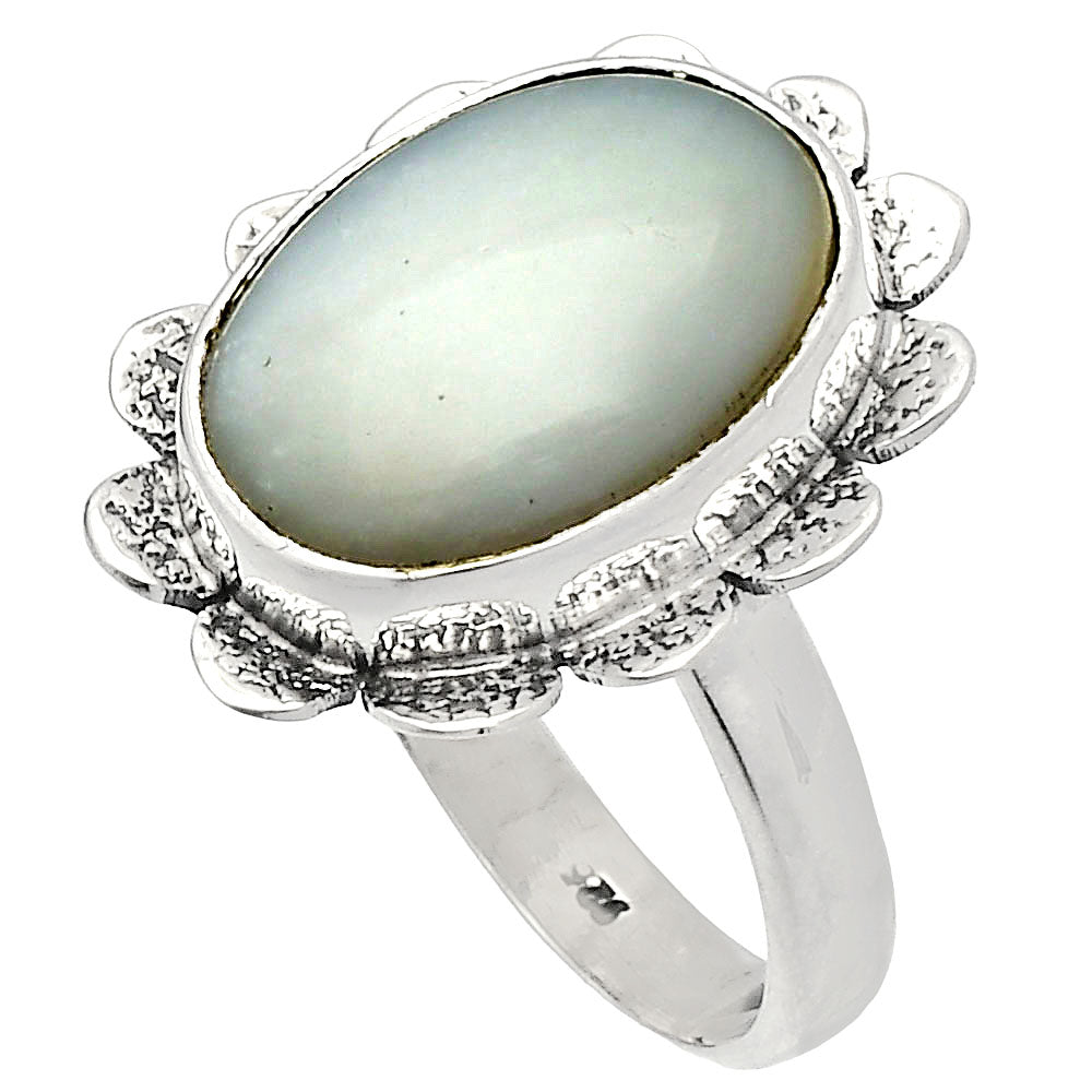 Natural White Opal Ring size-8.5 R-1241 SDR230086