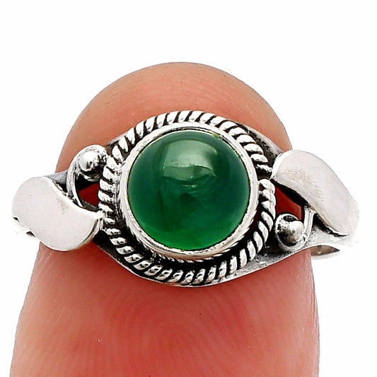 Natural Green Onyx Ring size-7.5 R-1405 SDR230162