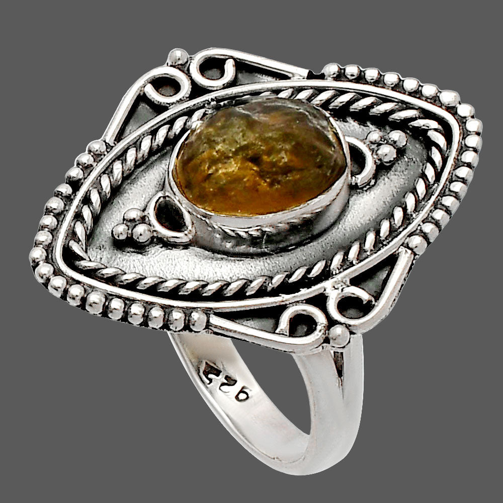 Natural Rare Kornerupine Rough Ring size-7.5 R-1557 SDR230204