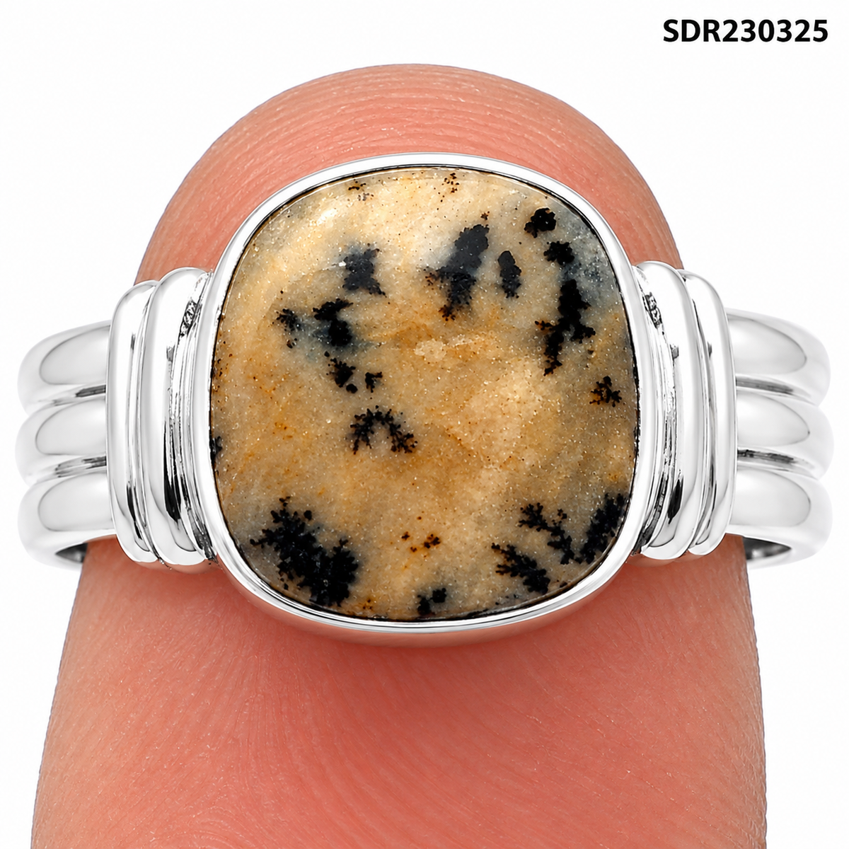 Natural Russian Honey Dendrite Opal Ring size-8 R-1470 SDR230325