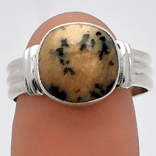 Natural Russian Honey Dendrite Opal Ring size-8 R-1470 SDR230325
