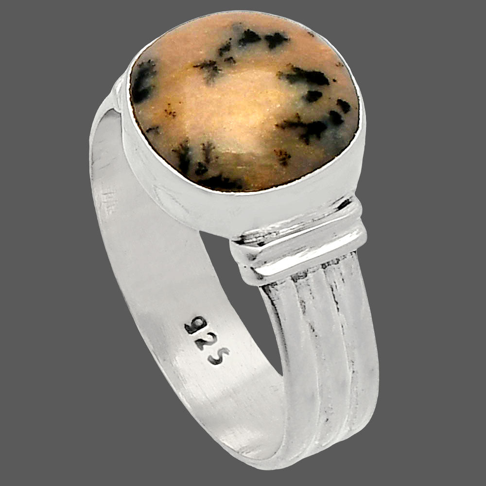 Natural Russian Honey Dendrite Opal Ring size-8 R-1470 SDR230325