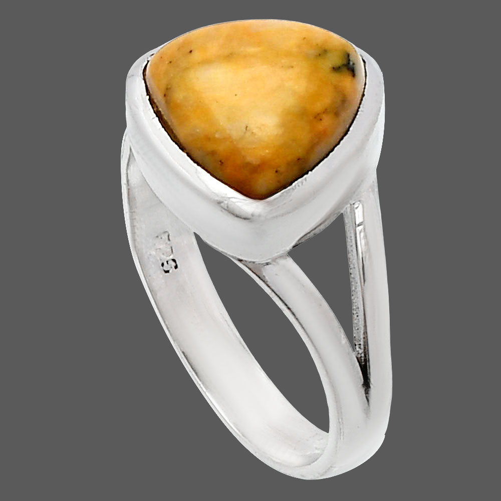 Natural Honey Dendritic Opal Ring size-7 R-1005 SDR230366