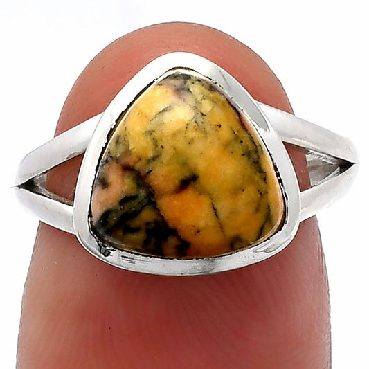 Natural Honey Dendritic Opal Ring size-7 R-1005 SDR230370