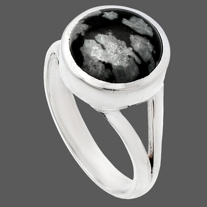Natural Snow Flake Obsidian Ring size-7 R-1005 SDR230396