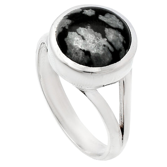Natural Snow Flake Obsidian Ring size-7 R-1005 SDR230396