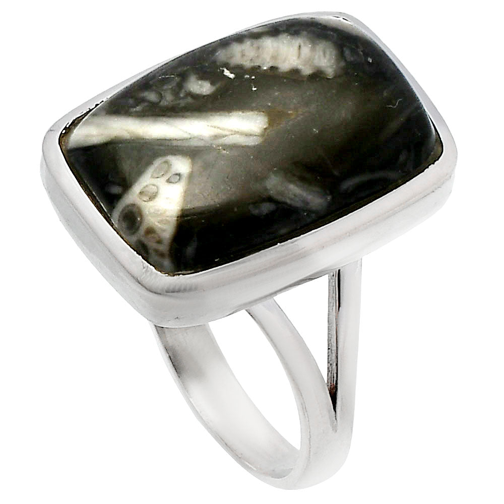 Natural Mexican Cabbing Fossil Ring size-9.5 R-1005 SDR230398
