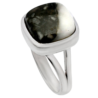 Natural Mexican Cabbing Fossil Ring size-7 R-1005 SDR230409