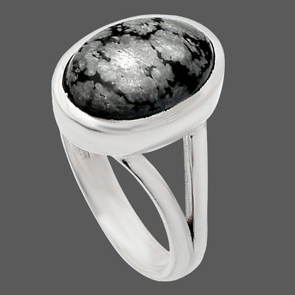 Natural Snow Flake Obsidian Ring size-7 R-1005 SDR230440