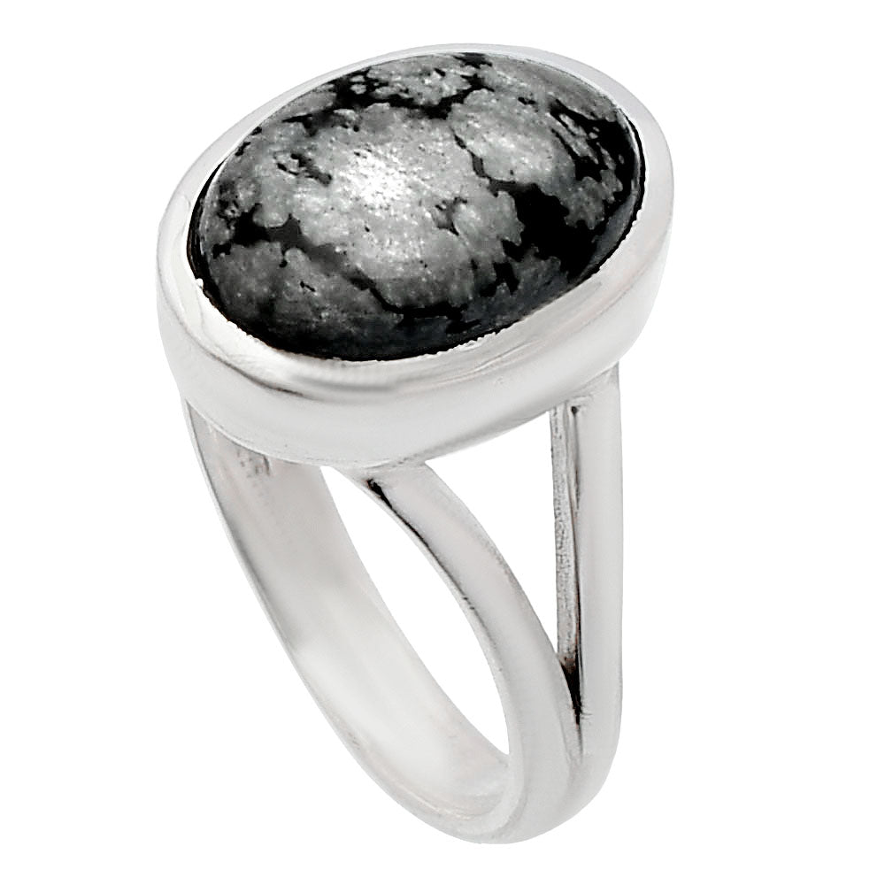 Natural Snow Flake Obsidian Ring size-7 R-1005 SDR230440