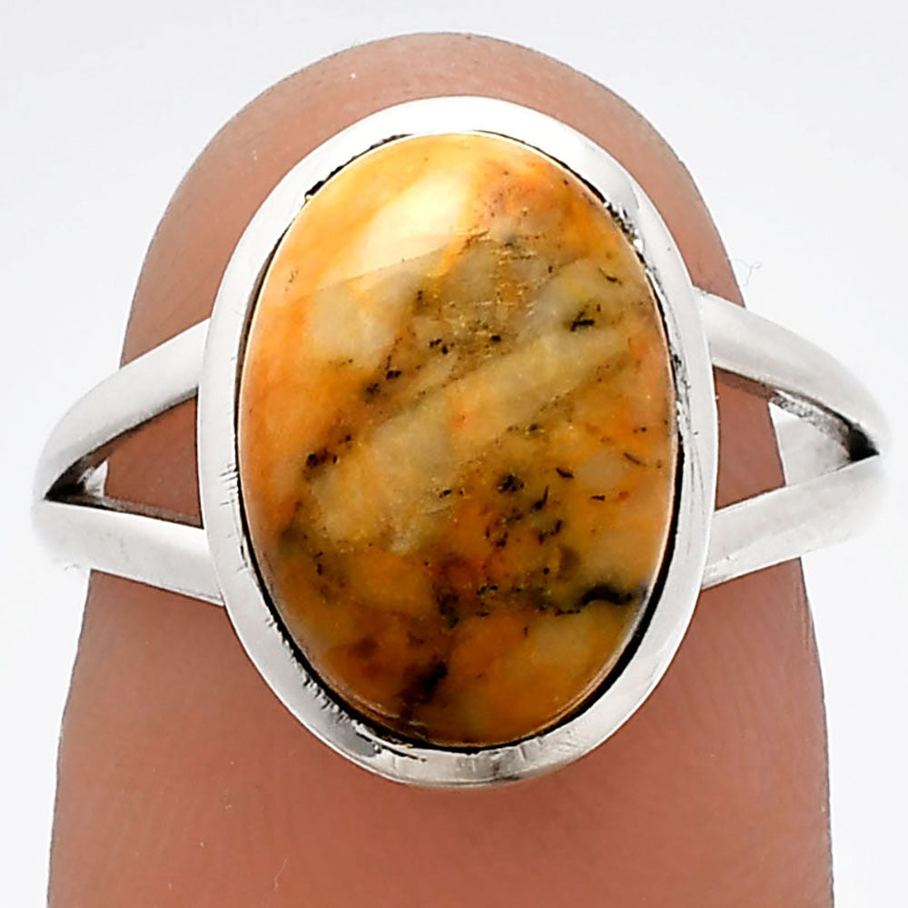 Natural Honey Dendritic Opal Ring size-7 R-1005 SDR230470
