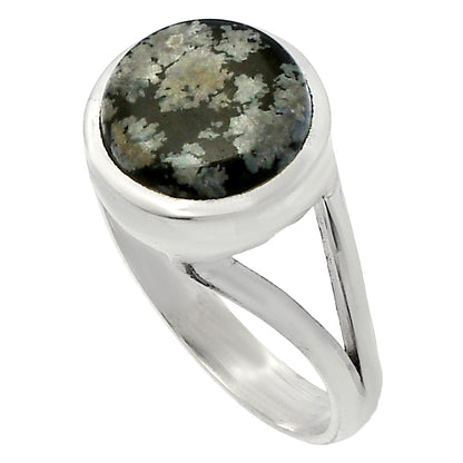 Natural Snow Flake Obsidian Ring size-8 R-1005 SDR230476