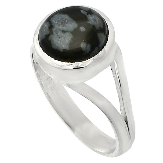 Natural Snow Flake Obsidian Ring size-8 R-1005 SDR230488