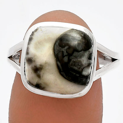 Natural Mexican Cabbing Fossil Ring size-9 R-1005 SDR230512