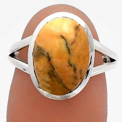 Natural Honey Dendritic Opal Ring size-7 R-1005 SDR230518