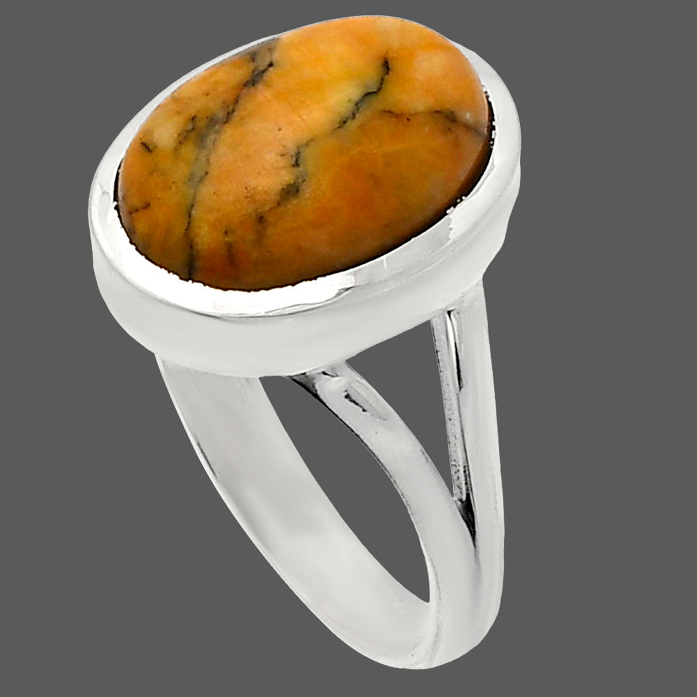 Natural Honey Dendritic Opal Ring size-7 R-1005 SDR230518