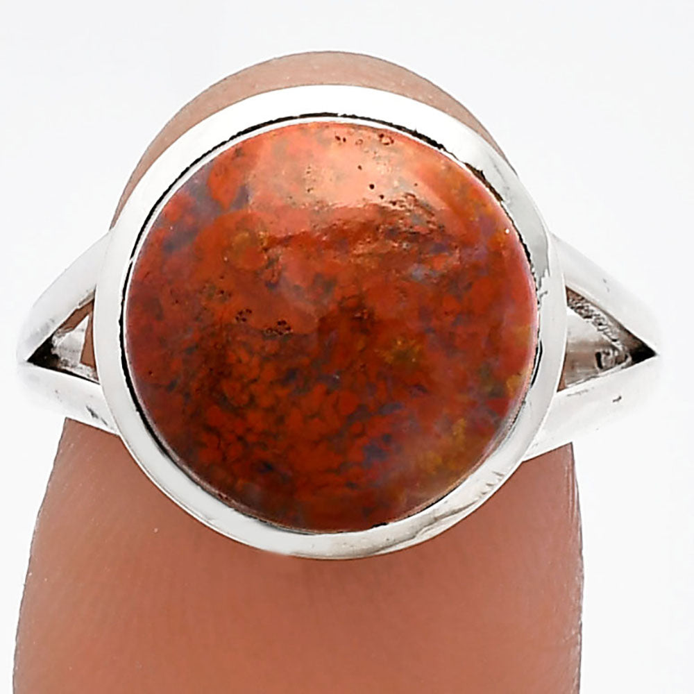 Natural Red Moss Agate Ring size-8 R-1005 SDR230536