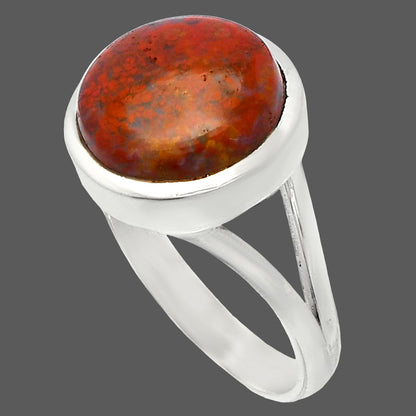 Natural Red Moss Agate Ring size-8 R-1005 SDR230536