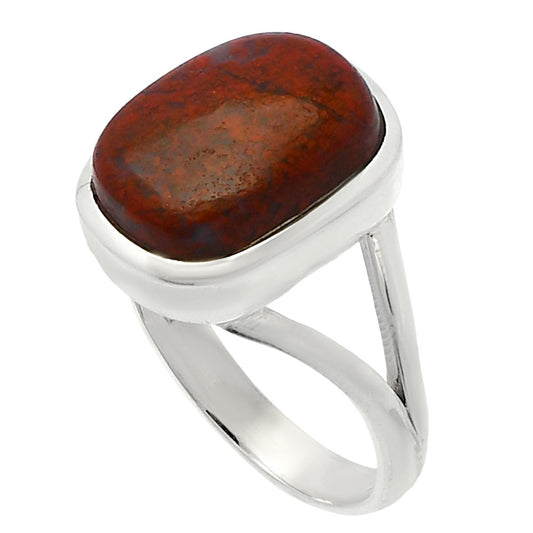 Natural Red Moss Agate Ring size-8 R-1005 SDR230549