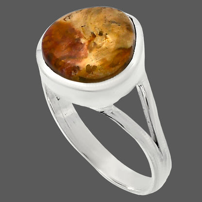 Natural Palm Root Fossil Agate Ring size-9.5 R-1005 SDR230576