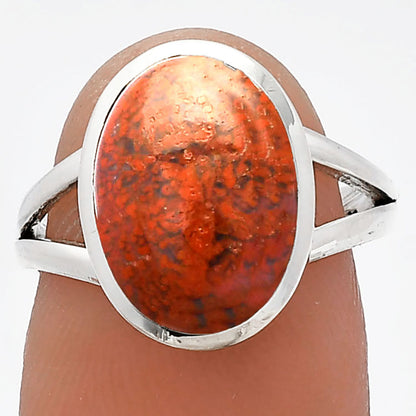 Natural Red Moss Agate Ring size-7 R-1005 SDR230583