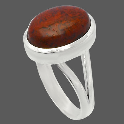 Natural Red Moss Agate Ring size-7 R-1005 SDR230583
